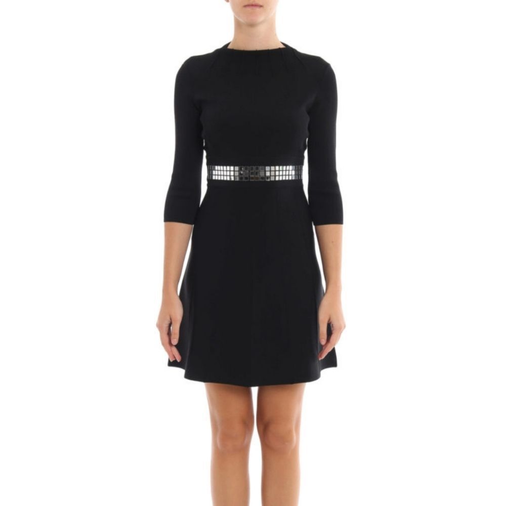Pinko Vallese Knitted Party Little Black Skater Dress